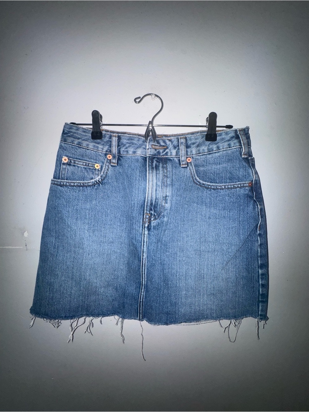 ASOS Classic Blue Denim Mini Skirt - Raw Hem